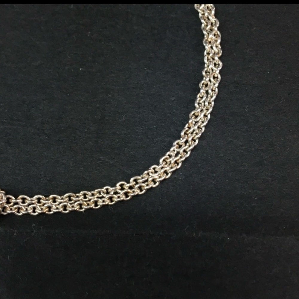 TIFFANY&CO. Silver 925 Infinity Figure Eight Double Chain Bracelet - Picture 5 of 9